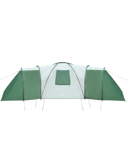 Tenda da Campeggio a Cupola per 12 Persone Verde Impermeabile