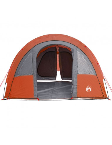 Tenda da Campeggio a Tunnel per 4 Persone Grigio e Arancione