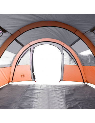 Tenda da Campeggio a Tunnel per 4 Persone Grigio e Arancione