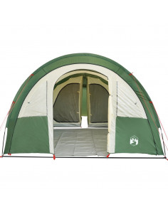 Tenda da Campeggio a Tunnel per 4 Persone Verde Impermeabile 2