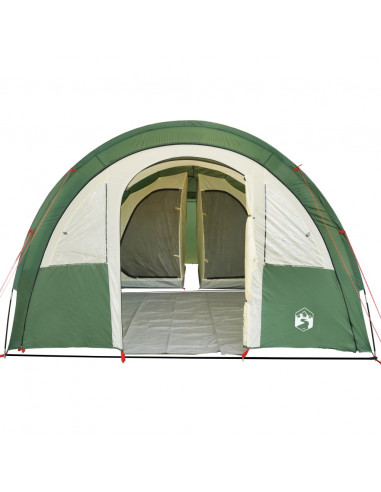 Tenda da Campeggio a Tunnel per 4 Persone Verde Impermeabile