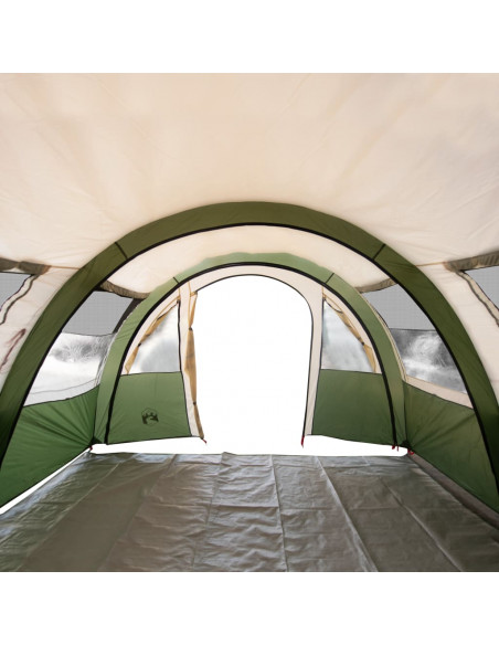 Tenda da Campeggio a Tunnel per 4 Persone Verde Impermeabile