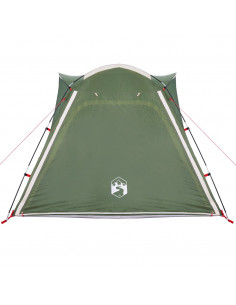 Tenda Campeggio 4 Persone Verde Rilascio Rapido Impermeabile 2