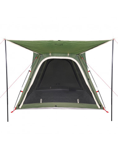 Tenda Campeggio 4 Persone Verde Rilascio Rapido Impermeabile