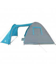 Tenda da Campeggio a Cupola per 4 Persone Blu Impermeabile 2