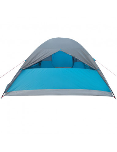 Tenda da Campeggio a Cupola per 4 Persone Blu Impermeabile