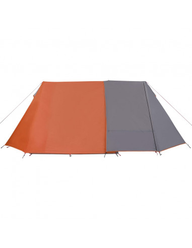 Tenda da Campeggio 3 Persone Grigio e Arancione Impermeabile