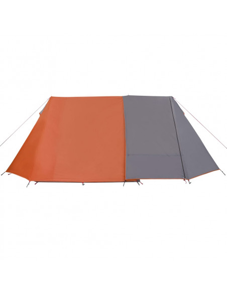 Tenda da Campeggio 3 Persone Grigio e Arancione Impermeabile