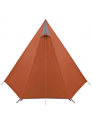 Tenda da Campeggio 3 Persone Grigio e Arancione Impermeabile