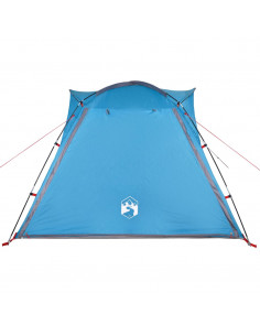 Tenda Campeggio 4 Persone Blu Rilascio Rapido Impermeabile 2