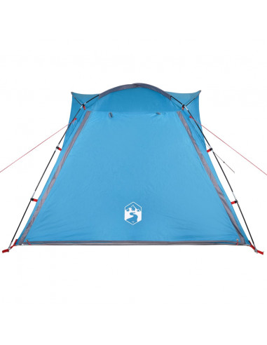Tenda Campeggio 4 Persone Blu Rilascio Rapido Impermeabile
