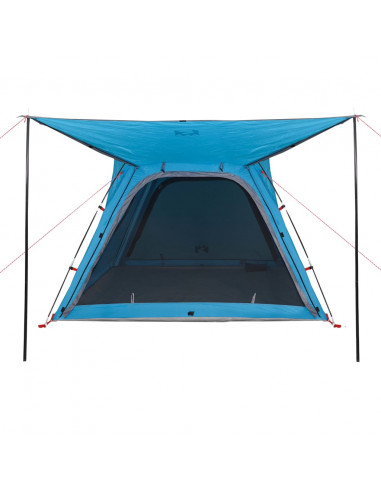 Tenda Campeggio 4 Persone Blu Rilascio Rapido Impermeabile