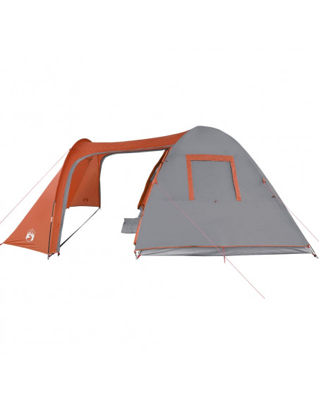 Tenda da Campeggio a Cupola 6 Persone Grigio e Arancione