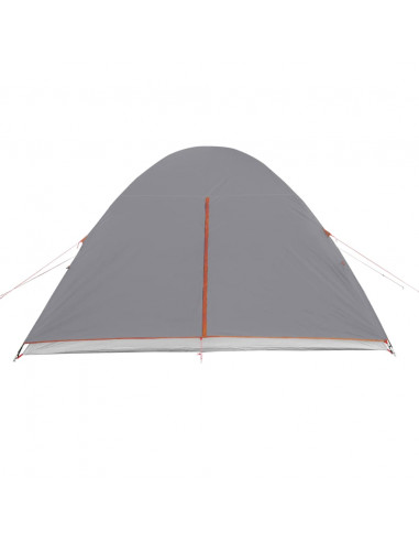 Tenda da Campeggio a Cupola 6 Persone Grigio e Arancione