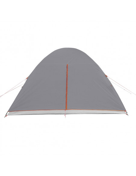Tenda da Campeggio a Cupola 6 Persone Grigio e Arancione