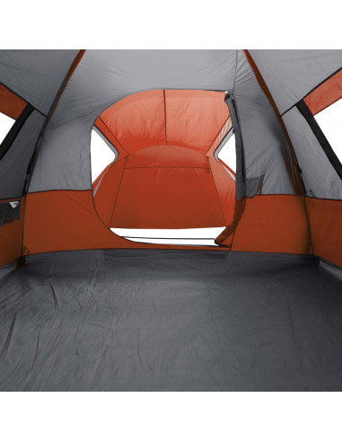 Tenda da Campeggio a Cupola 6 Persone Grigio e Arancione