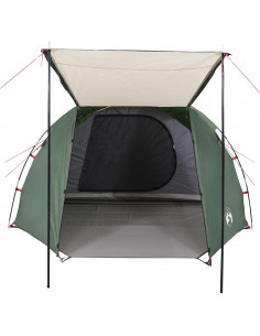 Tenda da Campeggio a Tunnel per 4 Persone Verde Impermeabile 2
