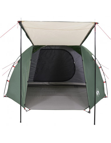 Tenda da Campeggio a Tunnel per 4 Persone Verde Impermeabile