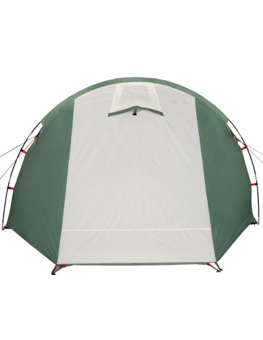 Tenda da Campeggio a Tunnel per 4 Persone Verde Impermeabile