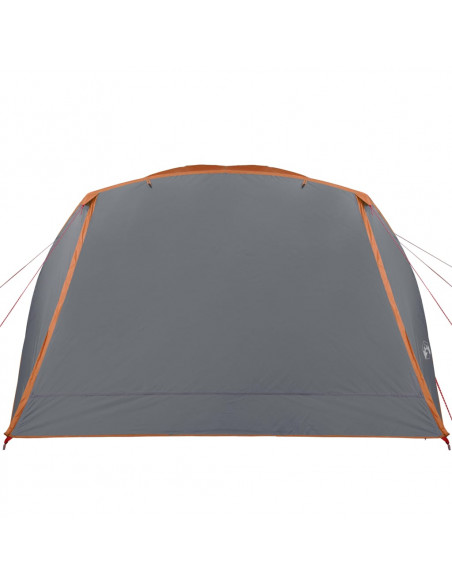 Tenda da Famiglia con Portico per 6 Persone Grigio e Arancione