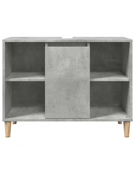 Set Mobili da Bagno 3 pz Grigio Cemento in Legno Multistrato