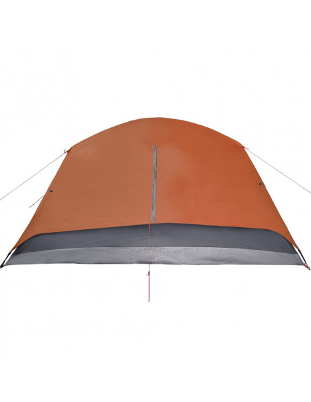 Tenda da Famiglia con Portico per 6 Persone Grigio e Arancione