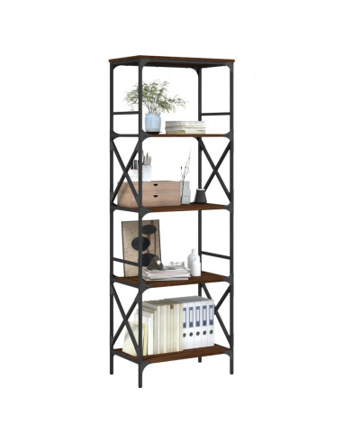 Libreria Rovere Marrone 5 Ripiani 59x35x171cm Legno Multistrato