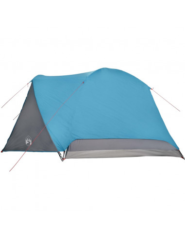 Tenda da Campeggio con Portico per 4 Persone Blu Impermeabile