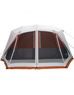 Tenda Famiglia LED 10 Persone Grigio/Arancione Rilascio Rapido 2