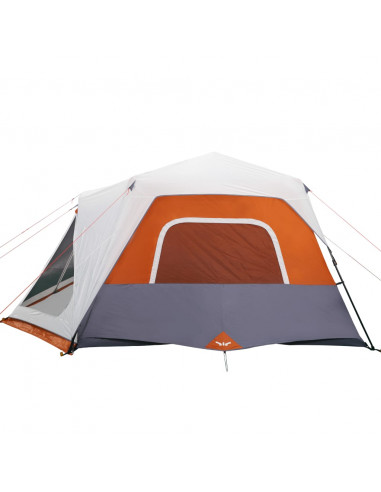 Tenda Famiglia LED 10 Persone Grigio/Arancione Rilascio Rapido