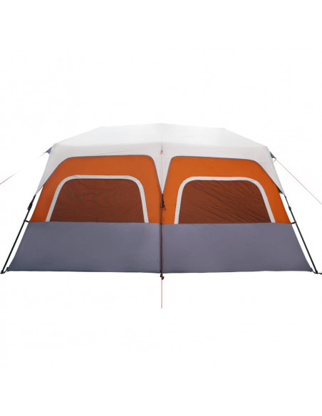 Tenda Famiglia LED 10 Persone Grigio/Arancione Rilascio Rapido