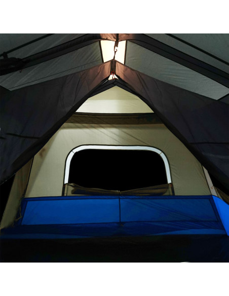 Tenda Famiglia con LED 10 Persone Verde Chiaro Rilascio Rapido