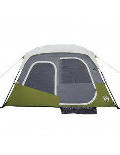 Tenda Famiglia con LED 6 Persone Blu Chiaro a Rilascio Rapido 2