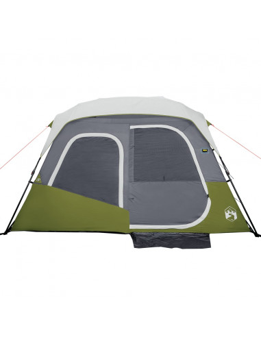 Tenda Famiglia con LED 6 Persone Blu Chiaro a Rilascio Rapido