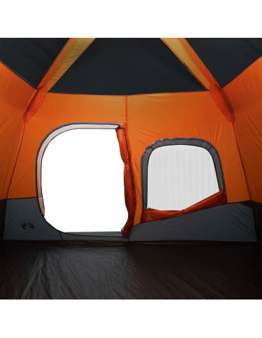 Tenda Campeggio 6 Persone Grigio e Arancione Impermeabile