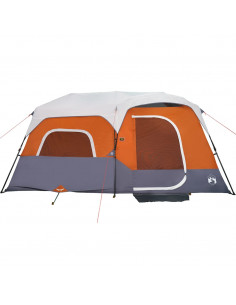 Tenda Famiglia LED 9 Persone Grigio/Arancione Rilascio Rapido 2