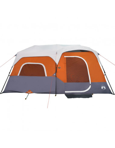Tenda Famiglia LED 9 Persone Grigio/Arancione Rilascio Rapido