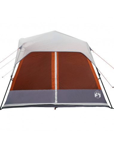 Tenda Famiglia LED 9 Persone Grigio/Arancione Rilascio Rapido