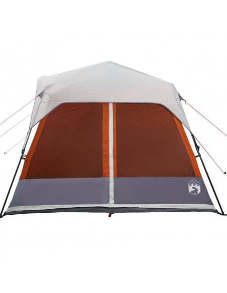 Tenda Famiglia LED 9 Persone Grigio/Arancione Rilascio Rapido