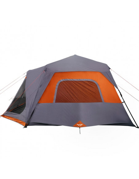 Tenda Campeggio 10 Persone Grigio e Arancione Impermeabile