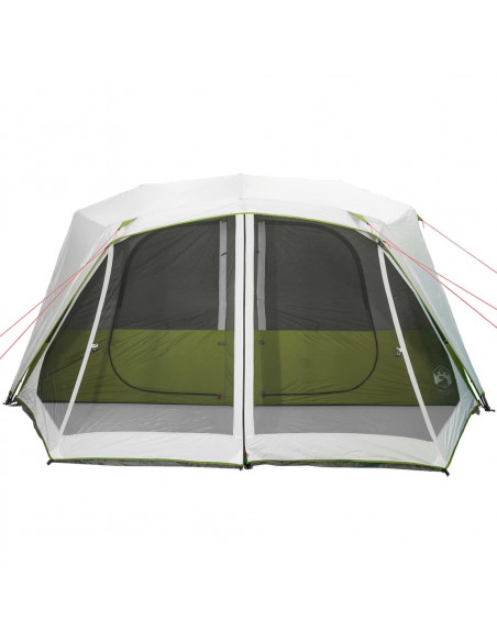 Tenda Famiglia con LED 10 Persone Blu Chiaro a Rilascio Rapido