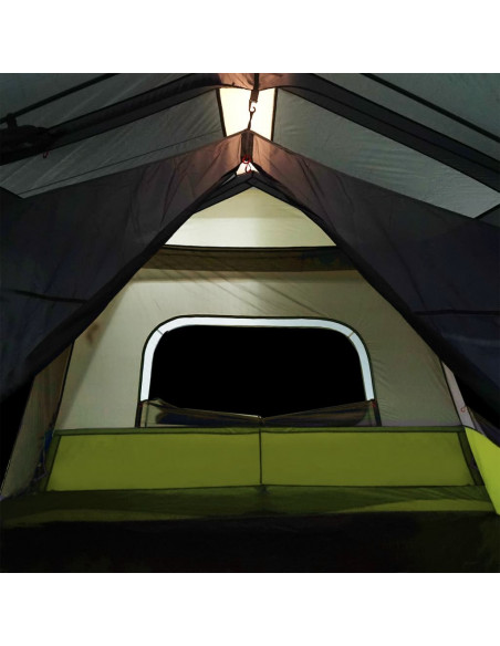 Tenda Famiglia con LED 10 Persone Blu Chiaro a Rilascio Rapido