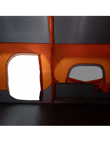 Tenda Campeggio 9 Persone Grigio e Arancione Impermeabile