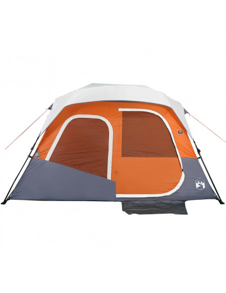 Tenda Famiglia LED 6 Persone Grigio/Arancione Rilascio Rapido