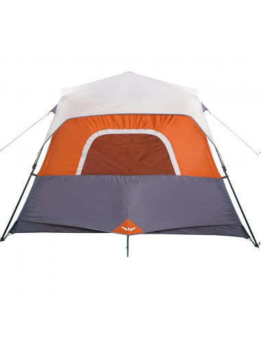 Tenda Famiglia LED 6 Persone Grigio/Arancione Rilascio Rapido