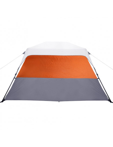 Tenda Famiglia LED 6 Persone Grigio/Arancione Rilascio Rapido