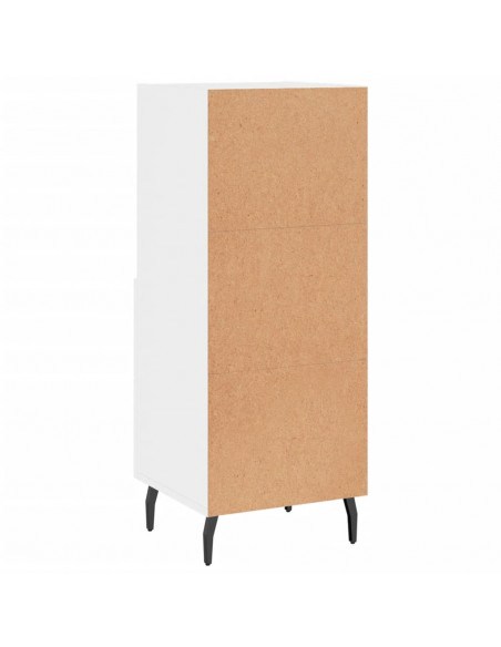 Credenza Bianco Lucido 34,5x34x90 cm in Legno Multistrato