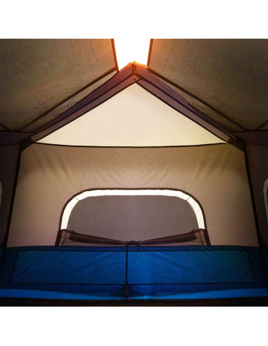 Tenda Famiglia con LED 6 Persone Verde Chiaro Rilascio Rapido