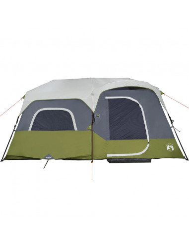 Tenda Famiglia con LED 9 Persone Blu Chiaro a Rilascio Rapido