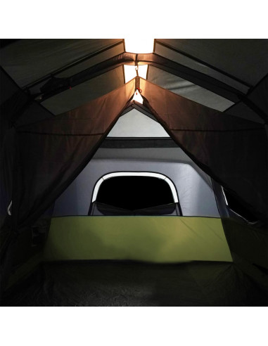 Tenda Famiglia con LED 9 Persone Blu Chiaro a Rilascio Rapido